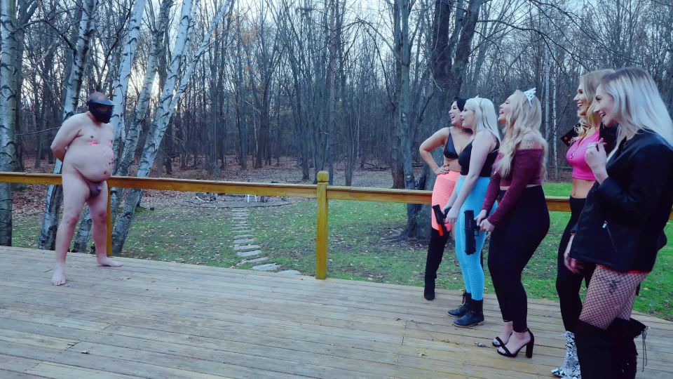 Paintball Fusillade On Live Slaves Ballbusting!