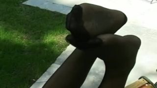 porn clip 25 Dusky Bench Brunette - foot - feet porn elena koshka primal fetish