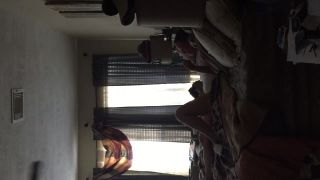 Blonde girlfriend smoking and fingering pussy on the bed. hidden cam